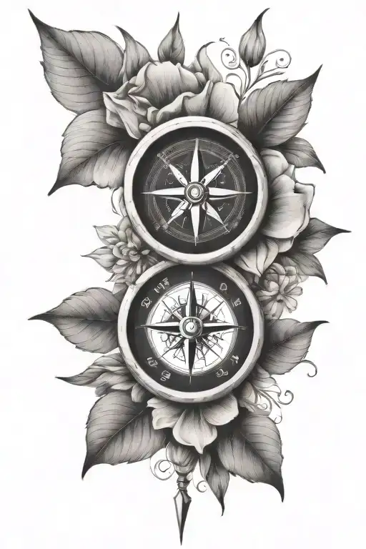 Compass And Flowers