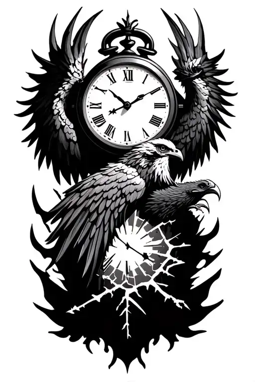 A Phoenix A Broken Clock With Time