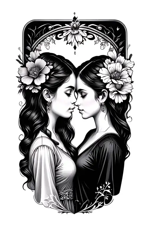 Matching Tattoo For Sisters Who Are Opposite But Complete Each Other