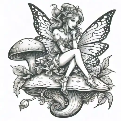 Fairy Sitting On A Mushroom