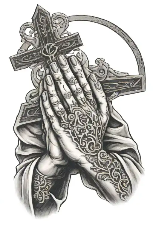 Mary Cross Praying Hands Holy Trinity Jesus Christ