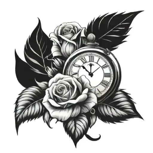 Roses And Clock