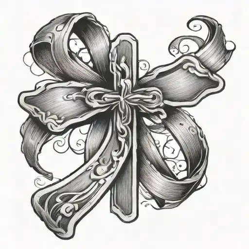 Cross And Breast Cancer Ribbon