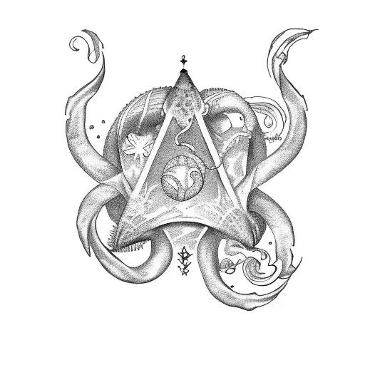 Tattoo Of A Seashell With The Zodiac Sign Of Cancer Inside