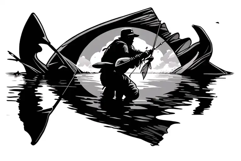 Fishing Kayak Silhouette
