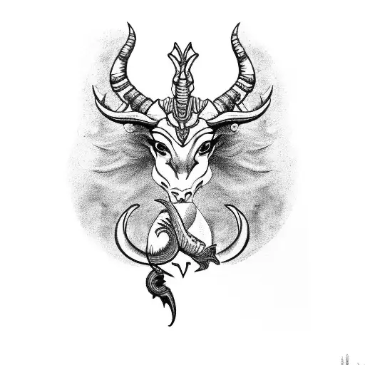 Capricorn Warrior Riding A Mythical Creature