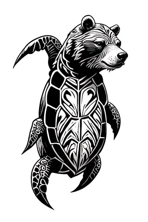 Tribal Turtle And Bear