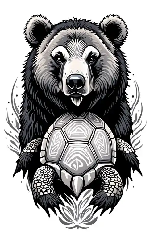 Tribal Turtle And Bear Surrounded