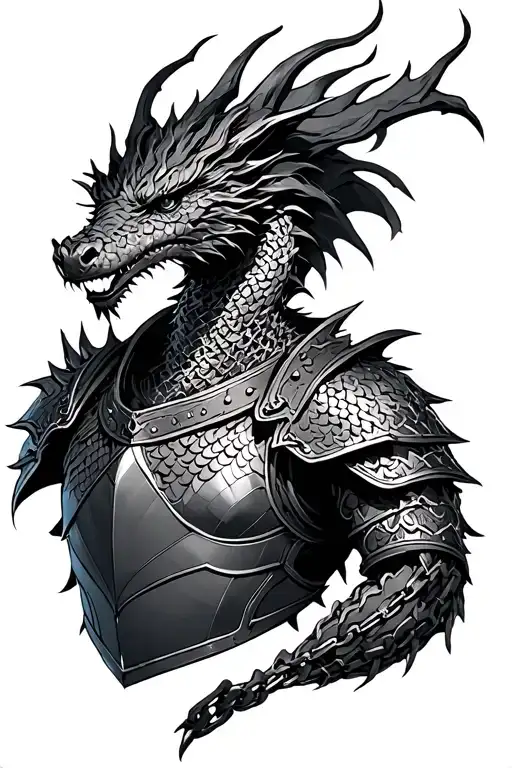 Shoulder Armor Including Chain Mail Made Of Dragon