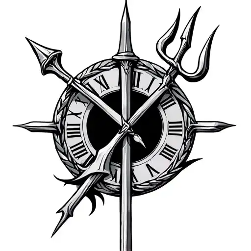 Roman Numerals With A Trident Through It