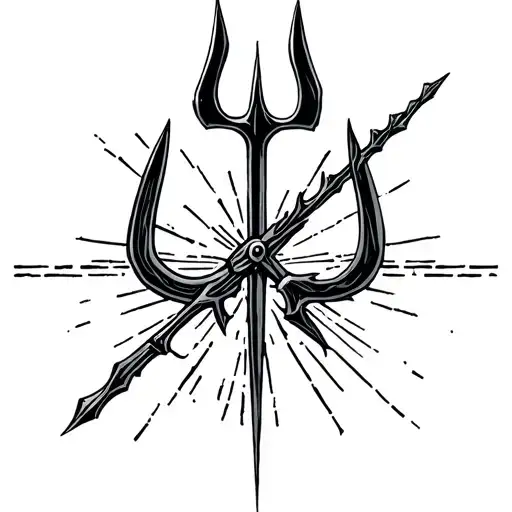 Roman Numerals Of A Date With A Trident Through It