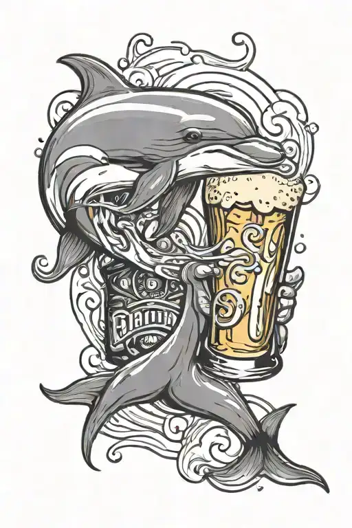 Dolphin And Beer