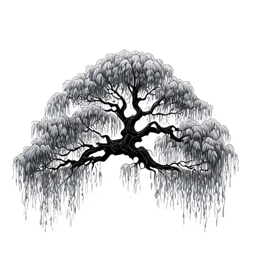 Weeping Willow Tree Outline