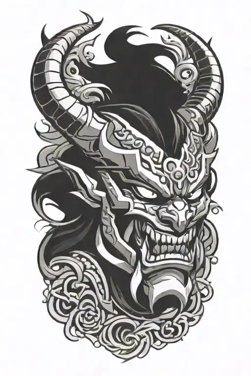 Oni Mask Of Blood Moon Shen From League Of Legends