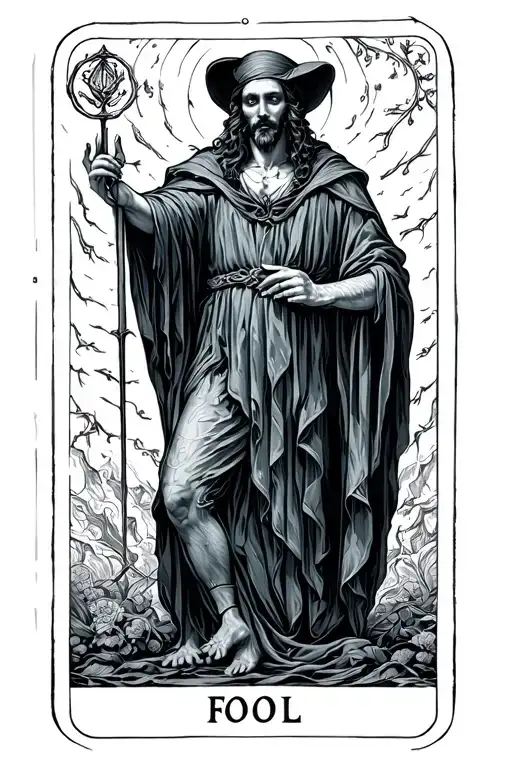 The Fool Tarot Card Dark Style