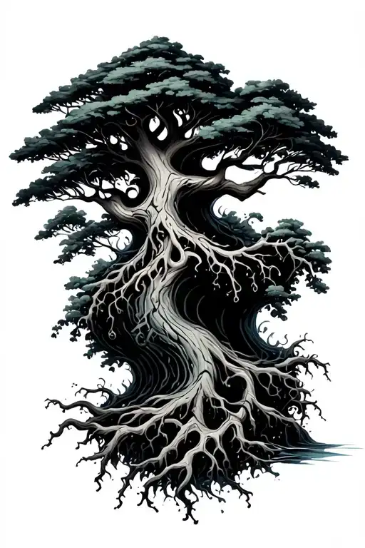 Water Waves That Turn Into Tree Roots