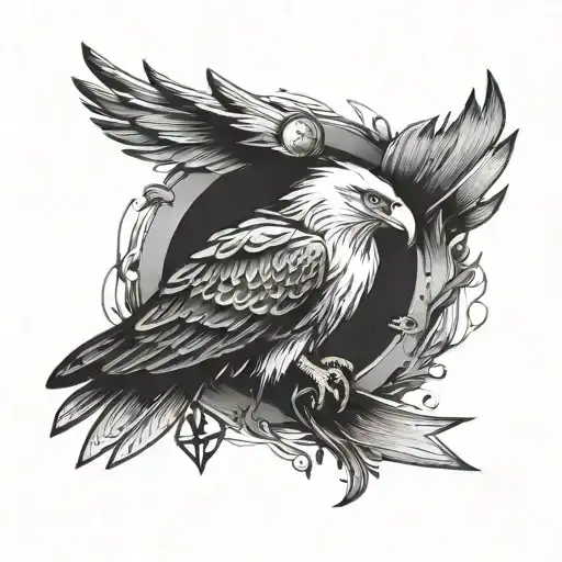 Eagle With Compass