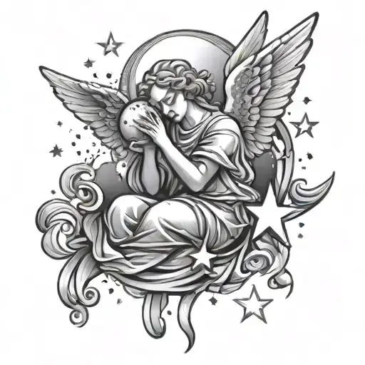 An Angel Putting Stars In The Sky