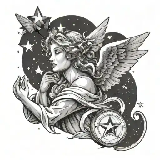 An Angel Putting Stars In The Sky