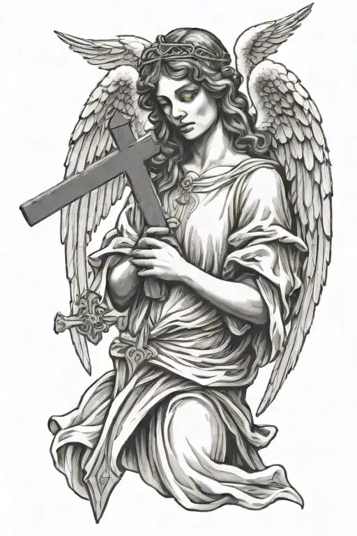 Angel Holding A Cross