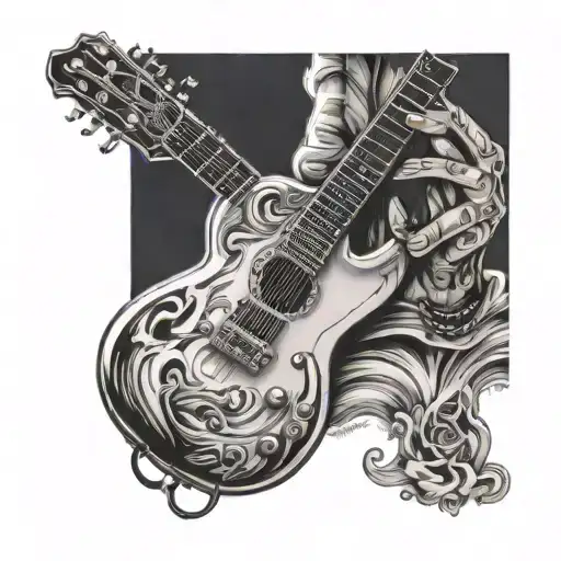 Guitar With Hands Holding
