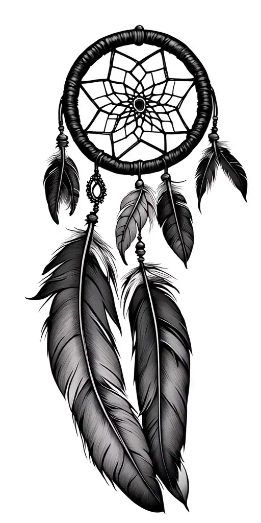 Dreamcatcher With Feathers Down Forearm