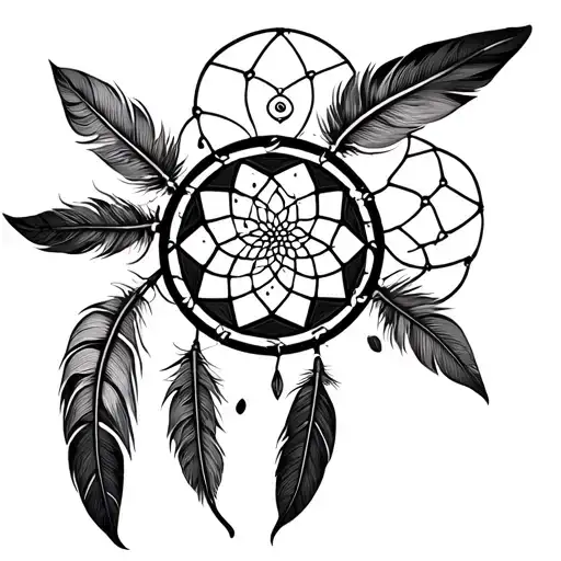 Dreamcatcher With Feathers On Forearm
