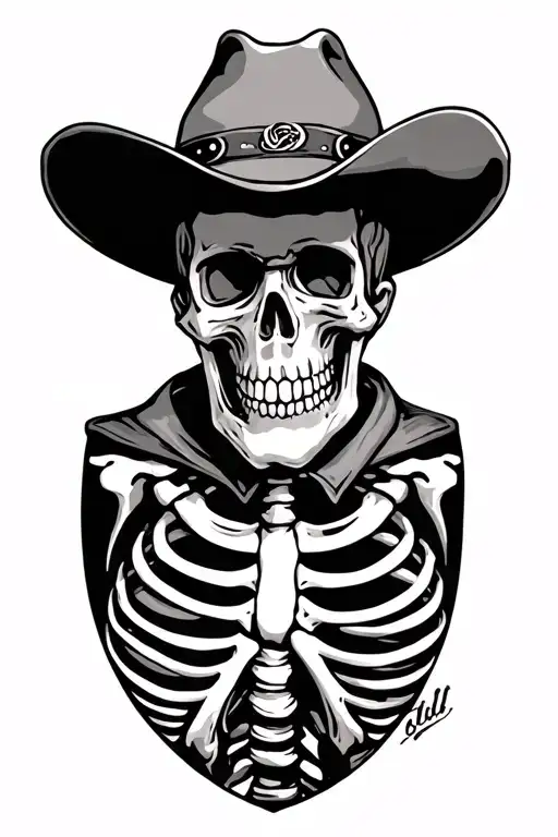Cowboy Skeleton Camping