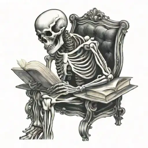 Skeleton Reading A Book