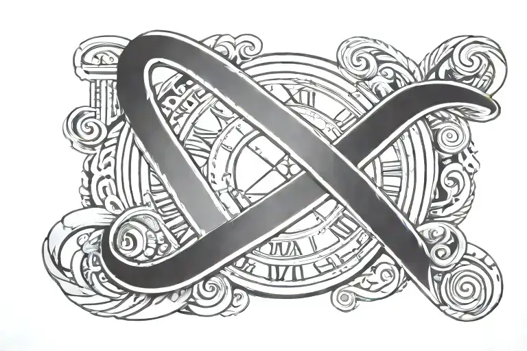 Roman Numerals And Infinity Straight Line Simple Design