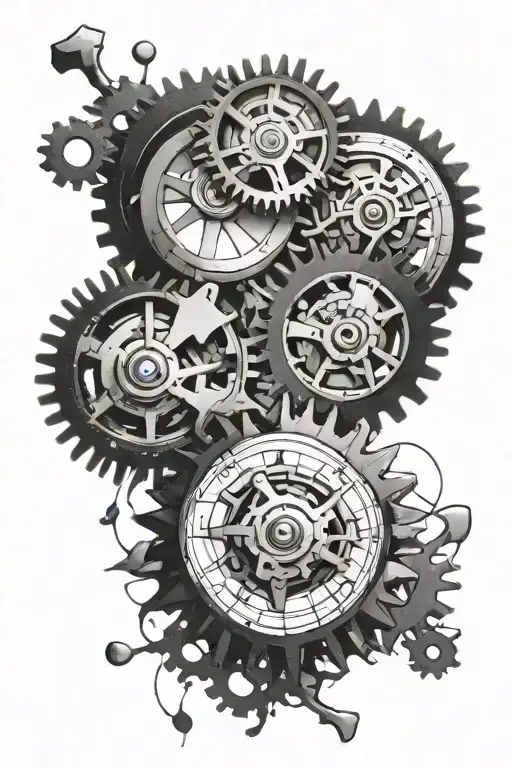 Broken Glass Cogs Showing Grandfather Clocl