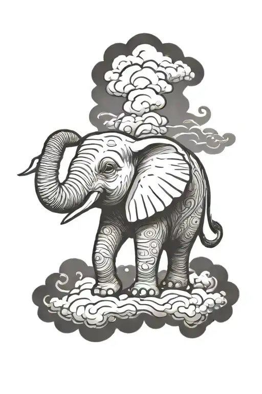 Elephant Cloud Background