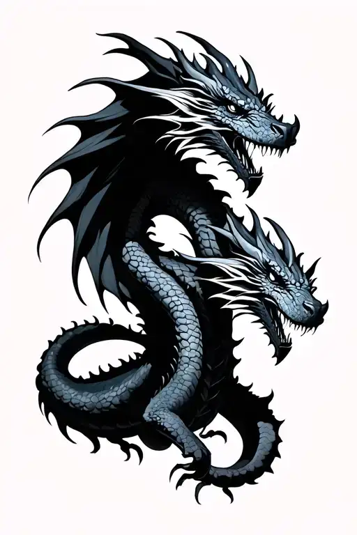 3 Headed Hydra Dragon With Body