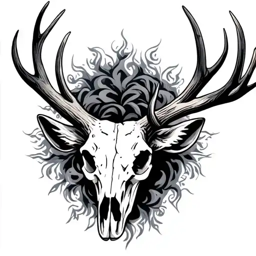 Elk Skull With Antlers
