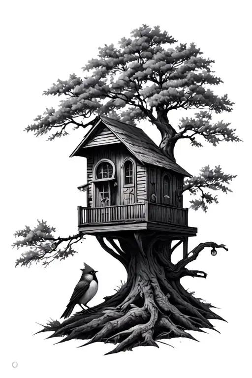 Cardinal And Tree House