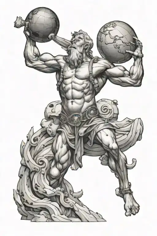 Atlas Holding The World On His Shoulders