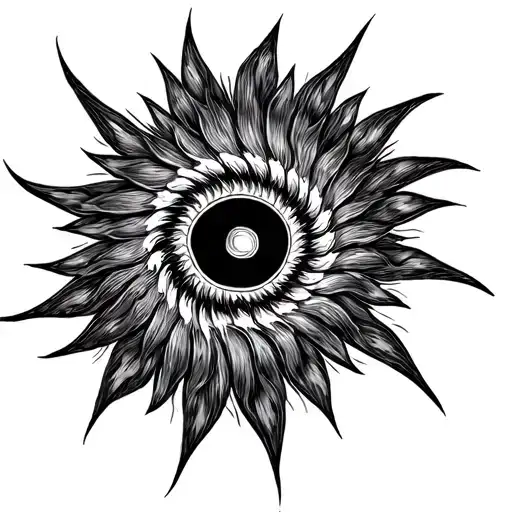 Spiral Sun Rays Line Work