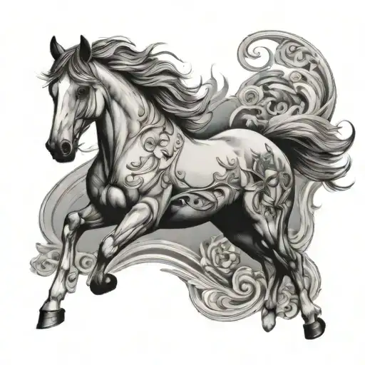 Horse And Pices Fully Cover Upper Arm