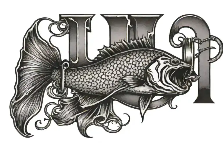 The Name Janice With A Fishing Hook Replaing The Letter J