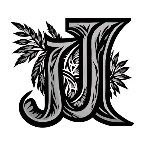 Draw A Logo With 4 Capital Letter J's That Are Interwoven With A Native American Theme