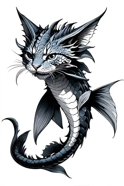 Cat Dragon Fish Swimming