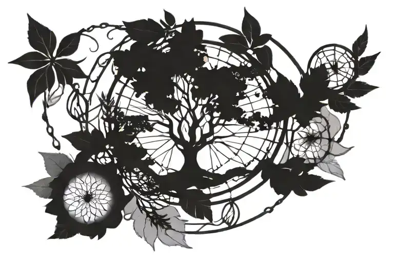 Dream Catcher With Tree Of Life Intertwined