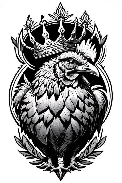 Fighting Rooster Wearing A Crown