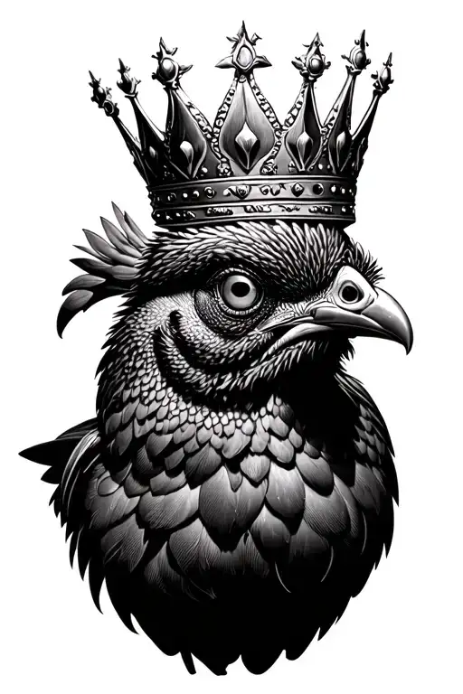 Gamefowl Wearing A Crown