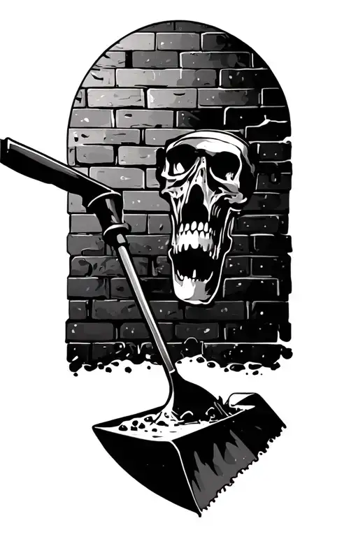 Bricks And Trowel Digging Into Rich