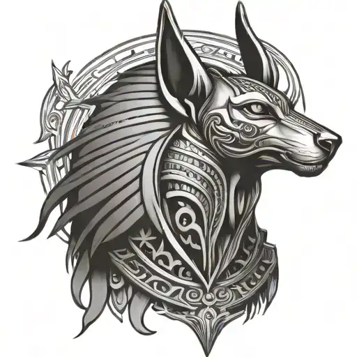 Anubis With Egyptian Design