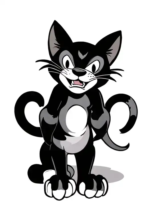 Felix The Cat Grown Up As A Panter Growling