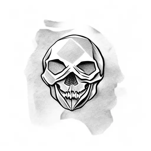 Skull Wearing A Paper Bag Mask