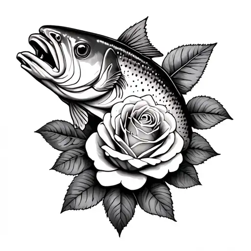 Rainbow Trout With Rose