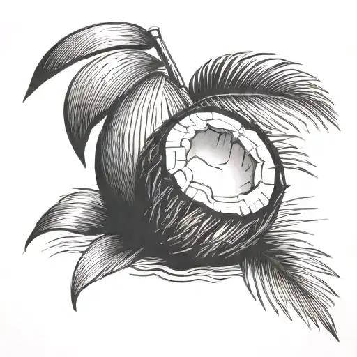 Coconut With A Straw In It